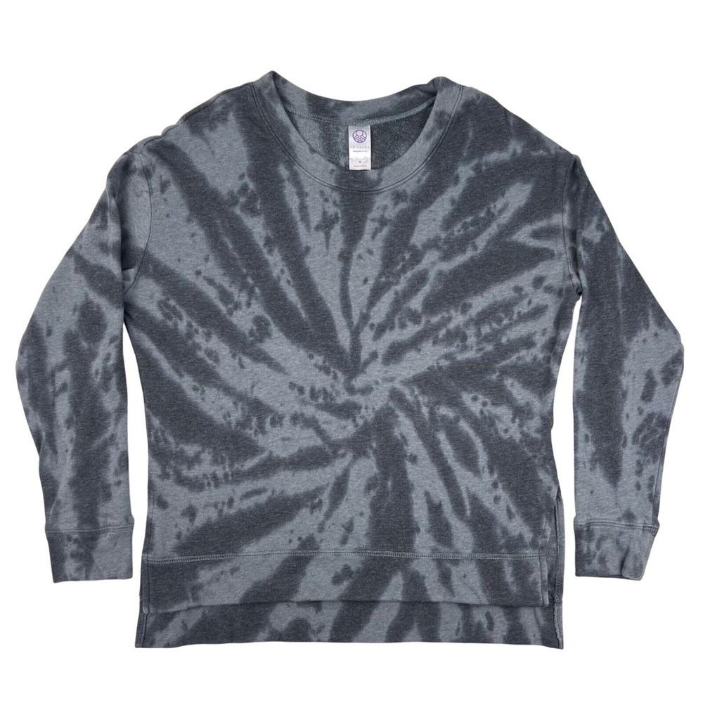 Te Verde Tie Dye Pullover Sweatshirt Women's MEDIUM Gray Swirl Cotton Poly